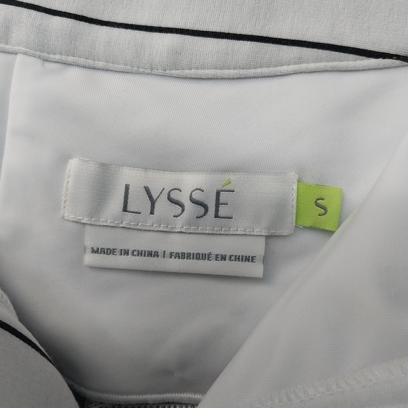 Lysse NWT size small wide legged white/black pinstripped pants - Picture 3 of 5